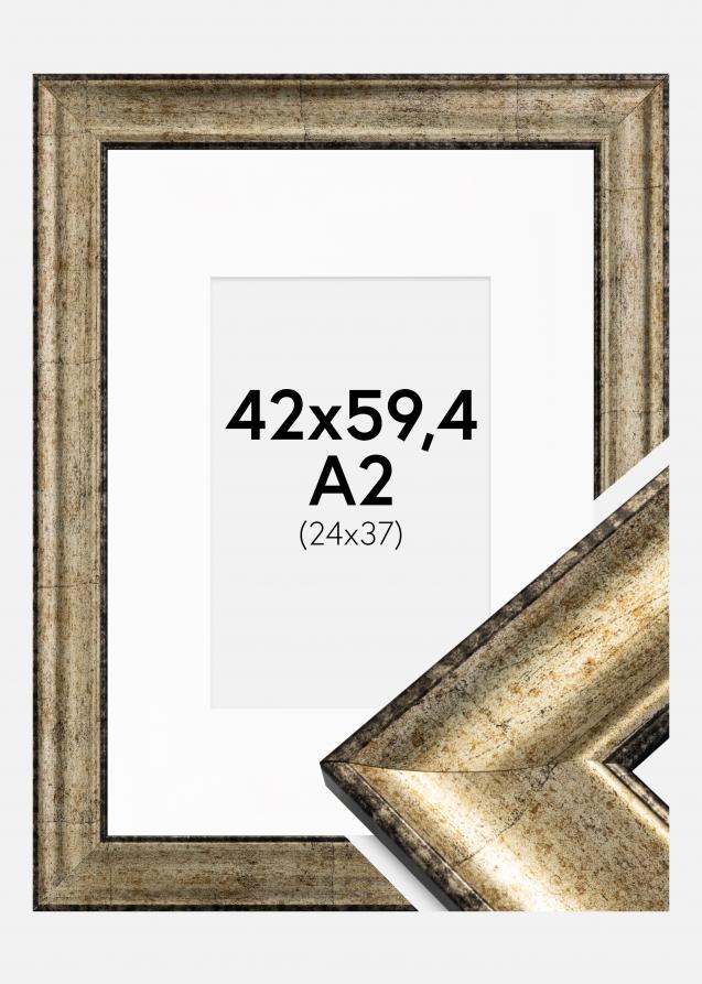 Kehys Saltsjöbaden Antiikin kulta 42x59,4 cm (A2) - Passepartout Valkoinen 25x38