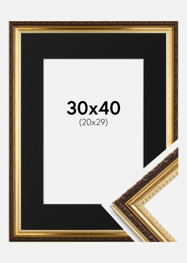 Kehys Abisko Kulta 30x40 cm - Paspatuuri Musta 21x30 cm