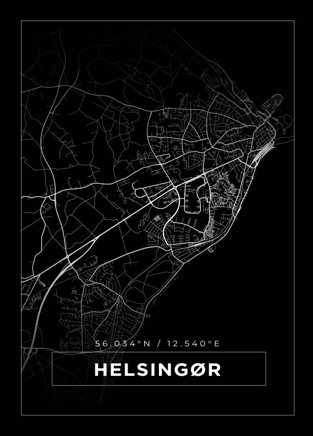 Kartta - Helsingør - Musta Juliste