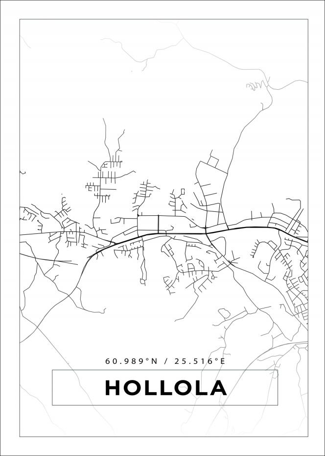Kartta - Hollola - Valkoinen Juliste