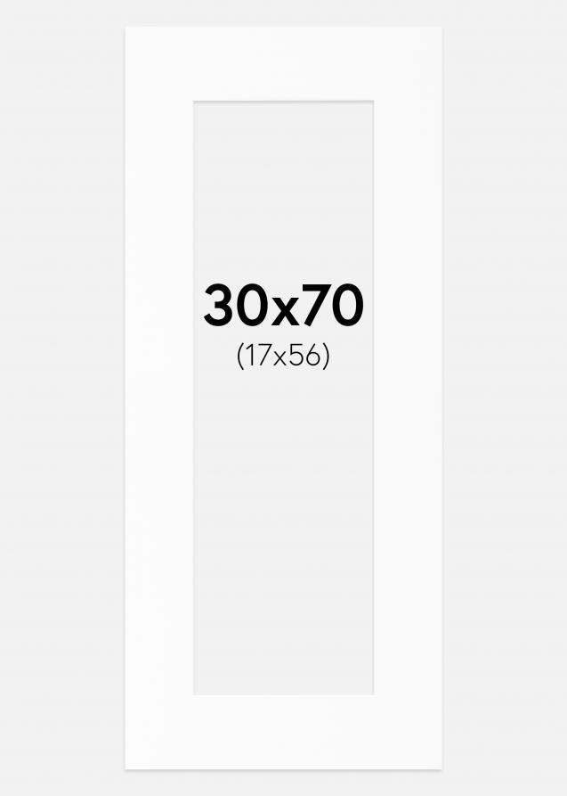 Passepartout Valkoinen Standard (Valkoinen keskus) 30x70 cm (17x56)