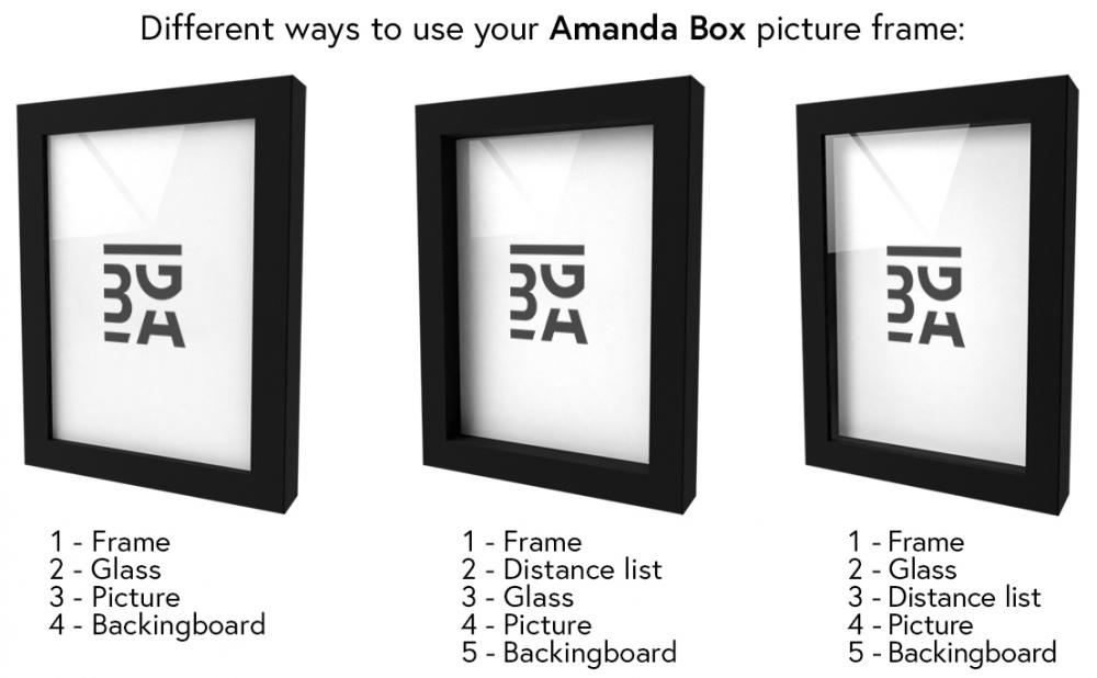 Kehys Amanda Box Musta 50x70 cm