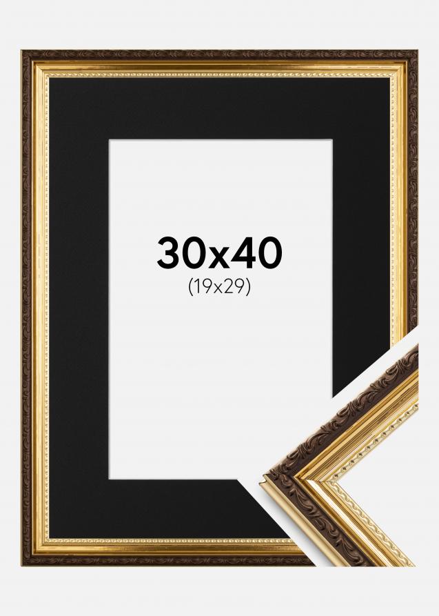 Kehys Abisko Kulta 30x40 cm - Paspatuuri Musta 20x30 cm