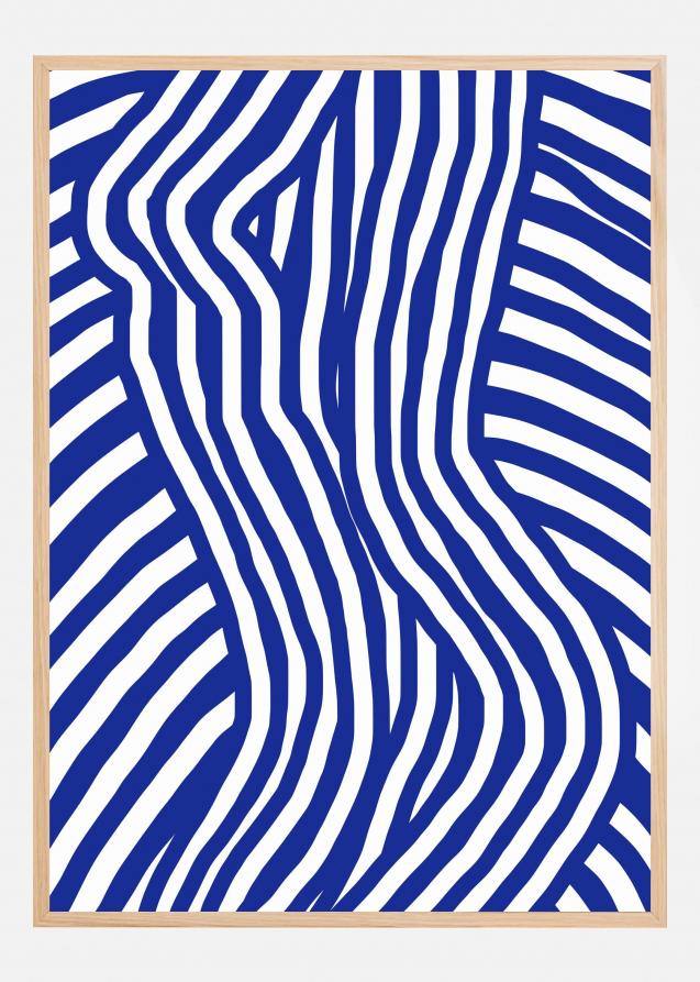 Blue and White Striped Nude Juliste