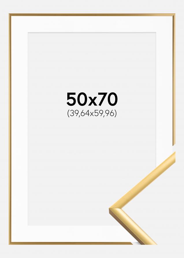 Kehys New Lifestyle Shiny Gold 50x70 cm - Passepartout Valkoinen 16x24 tuumaa