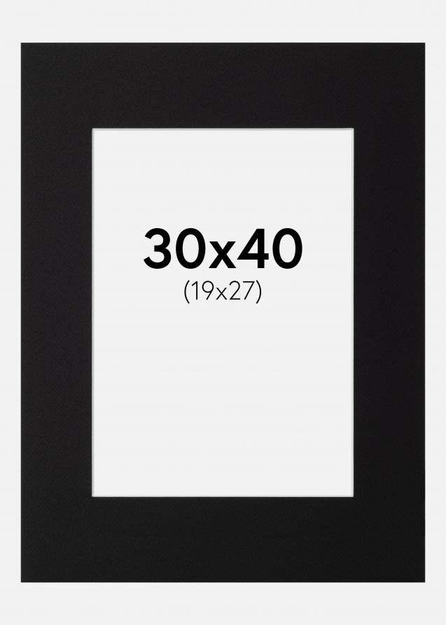 Paspatuuri Musta Standard (Valkoinen keskus) 30x40 cm (19x27)