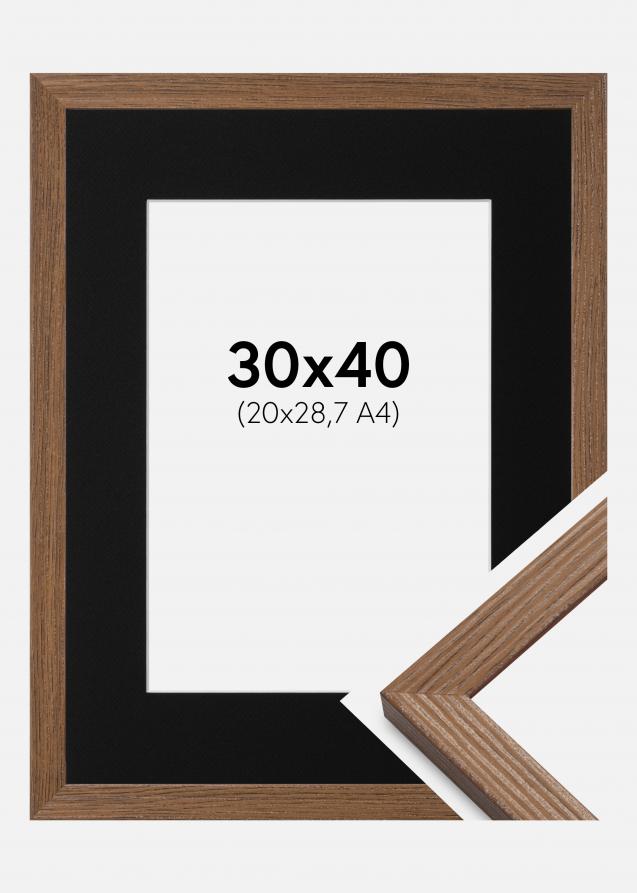 Kehys Fiorito Tumma Tammi 30x40 cm - Paspatuuri Musta 21x29,7 cm (A4)