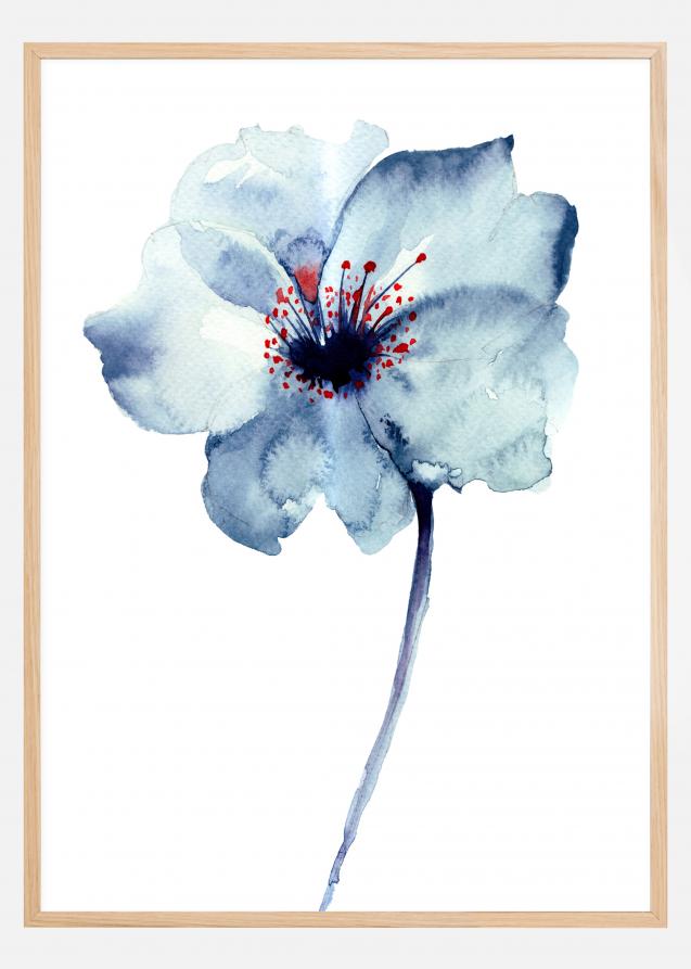 Aquarelle Flower - Blue Juliste