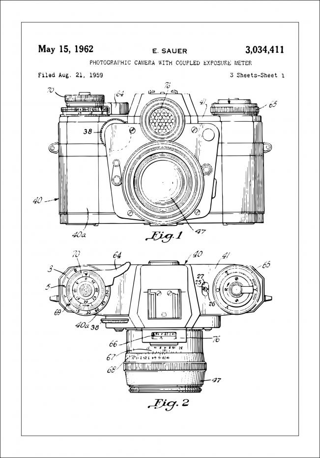 Patenttipiirustus - Kamera I Juliste