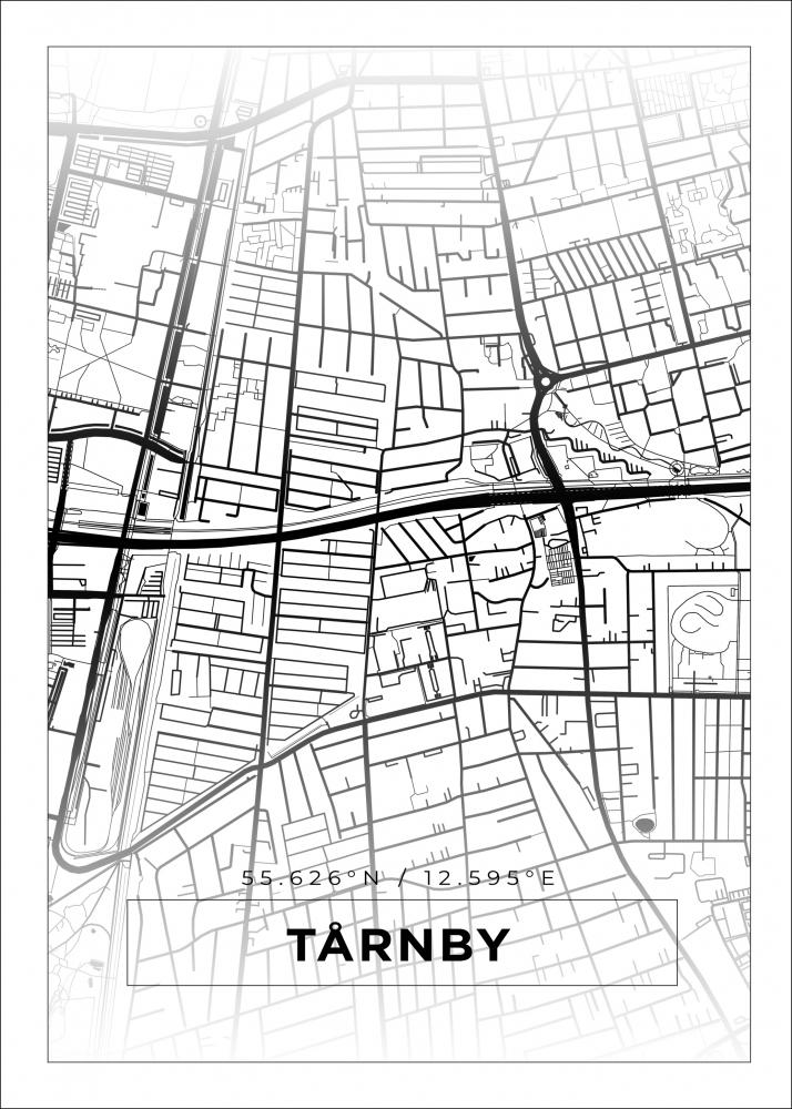 Kartta - Trnby - Valkoinen Juliste