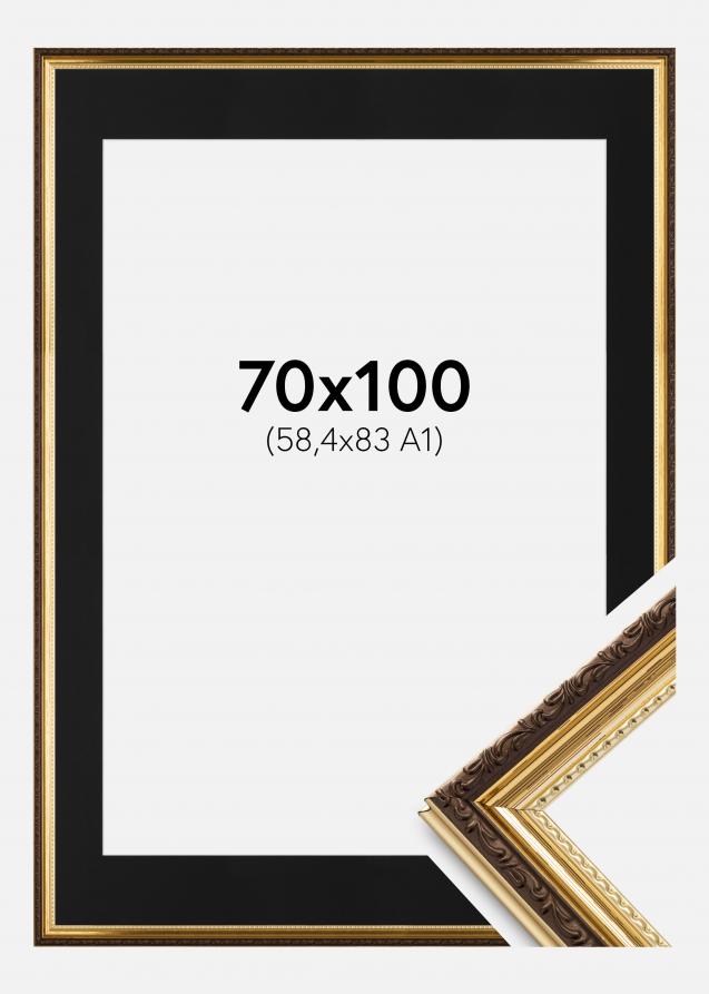 Kehys Abisko Kulta 70x100 cm - Paspatuuri Musta 59,4x84 cm (A1)