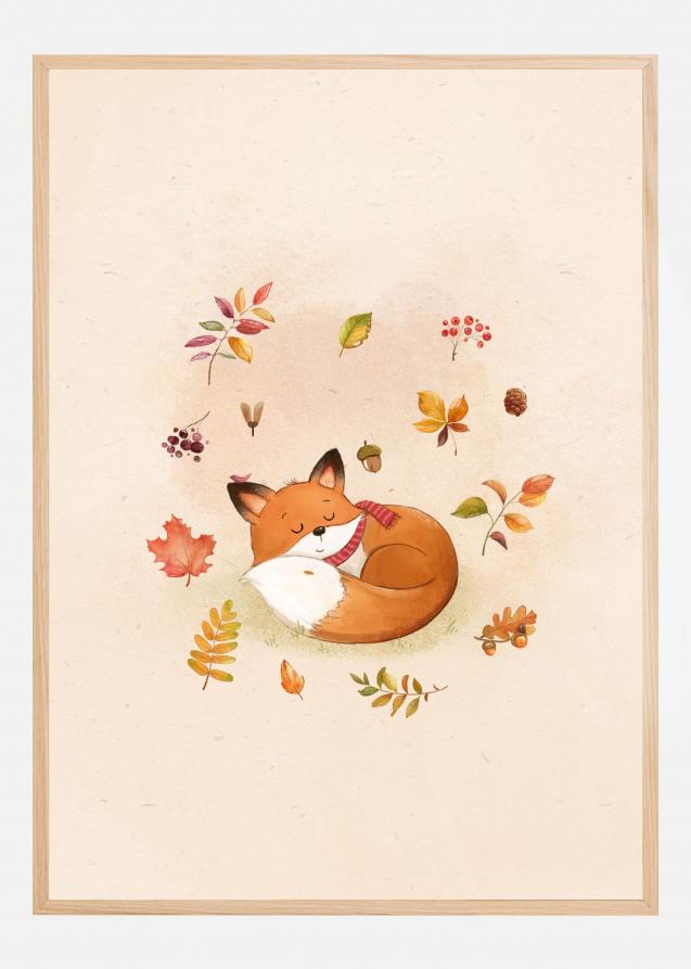 Fox In Fall Foliage Juliste