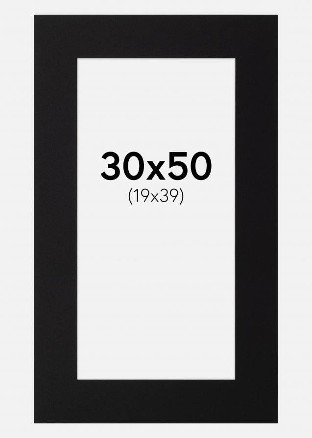 Paspatuuri Musta Standard (Valkoinen Keskus) 30x50 cm (19x39)