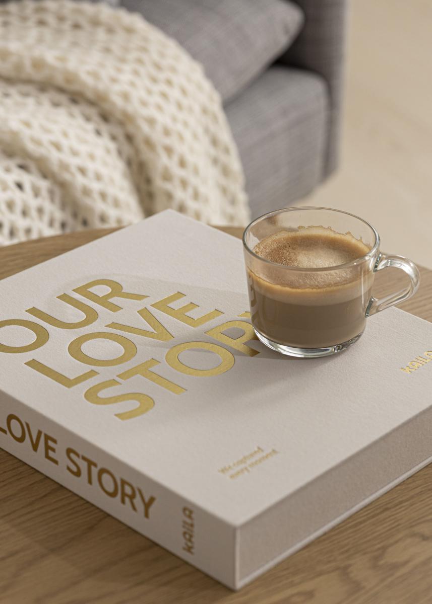 KAILA OUR LOVE STORY Creme - Coffee Table Photo Album (60 Mustaa sivua)