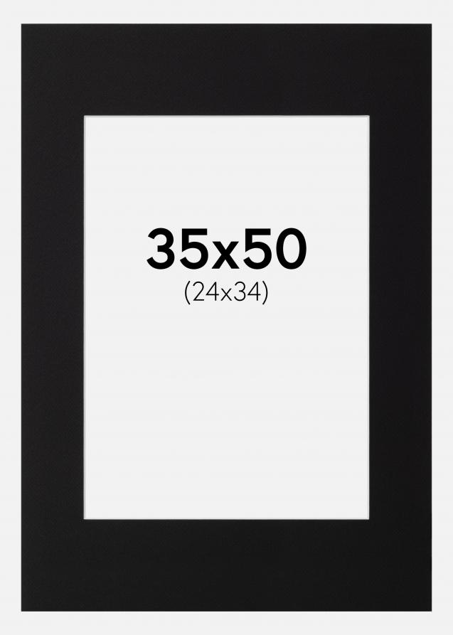 Paspatuuri Musta Standard (Valkoinen keskus) 35x50 cm (24x34)