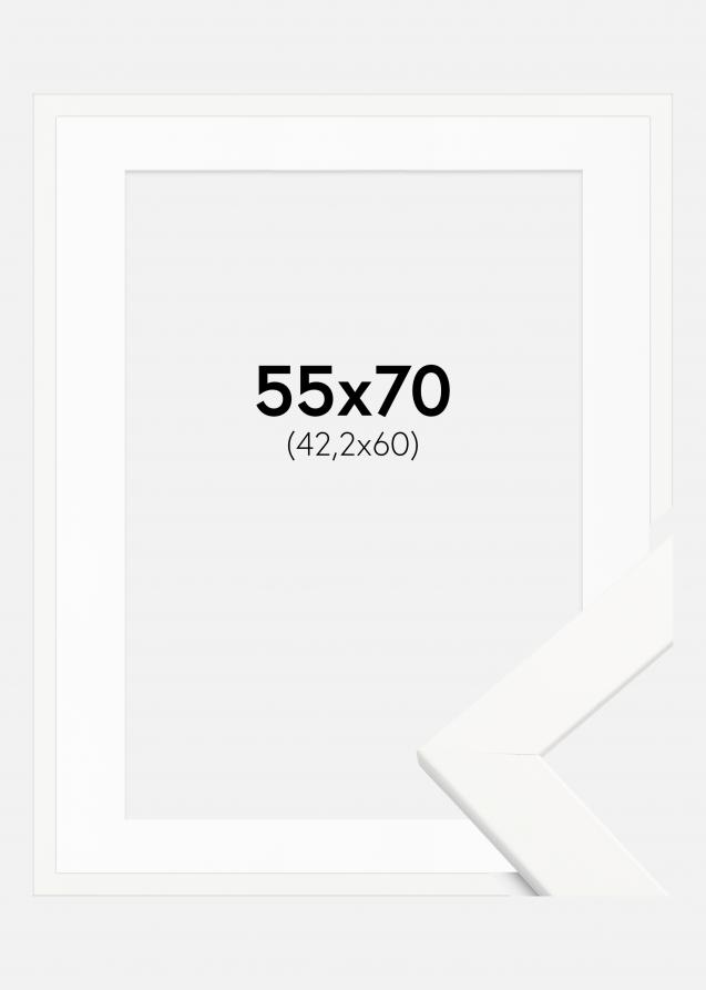 Kehys Trendline Valkoinen 55x70 cm - Passepartout Valkoinen 43,2x61 cm (A2+)