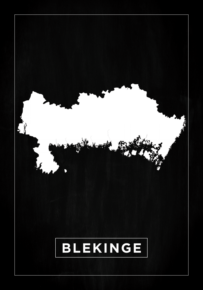 Kartta - Blekinge - Musta Juliste