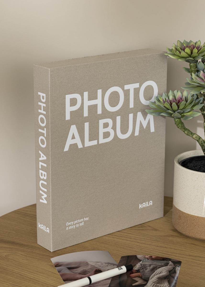 KAILA PHOTO ALBUM Grey - Coffee Table Photo Album (60 Mustaa sivua)