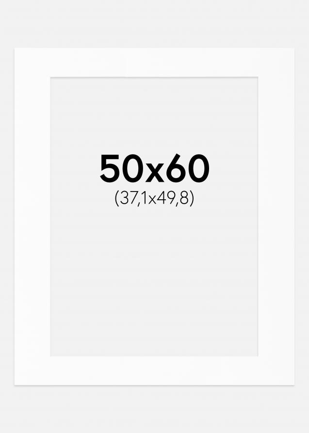 Passepartout Valkoinen Standard (Valkoinen keskus) 50x60 cm (37,1x49,8)