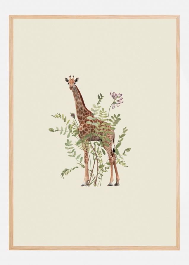 Floral giraffe Juliste