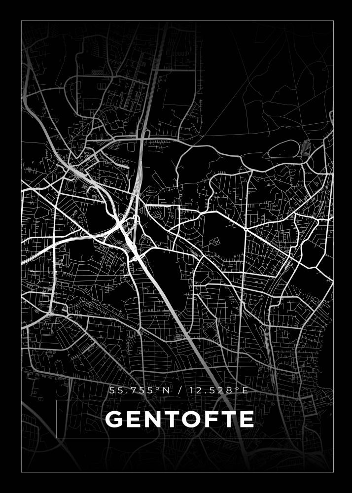 Kartta - Gentofte - Musta Juliste