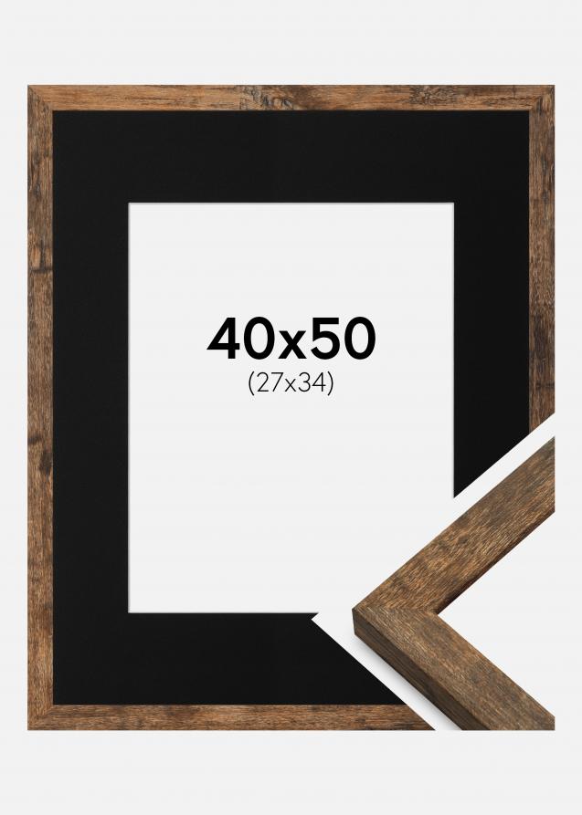 Kehys Fiorito Washed Oak 40x50 cm - Paspatuuri Musta 28x35 cm