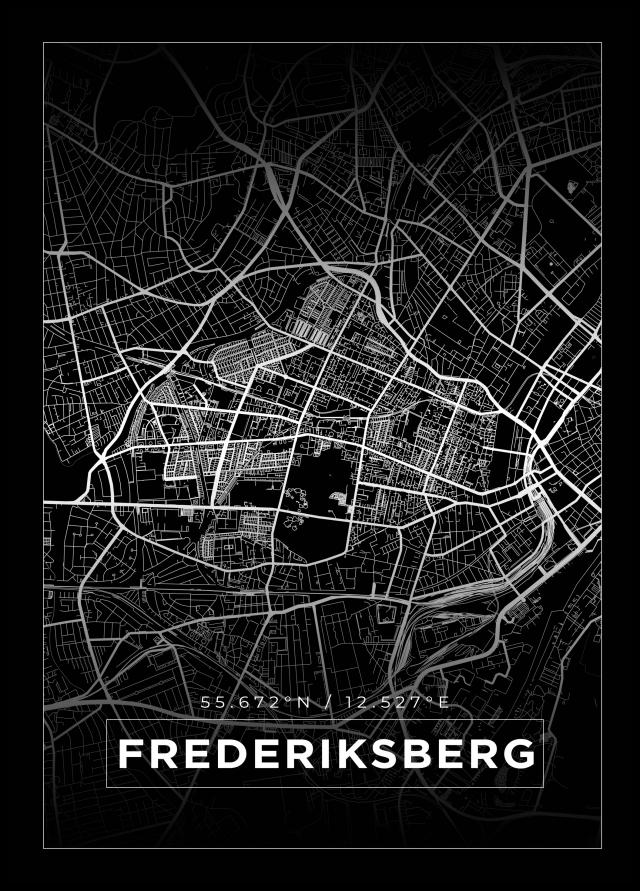 Kartta - Frederiksberg - Musta Juliste