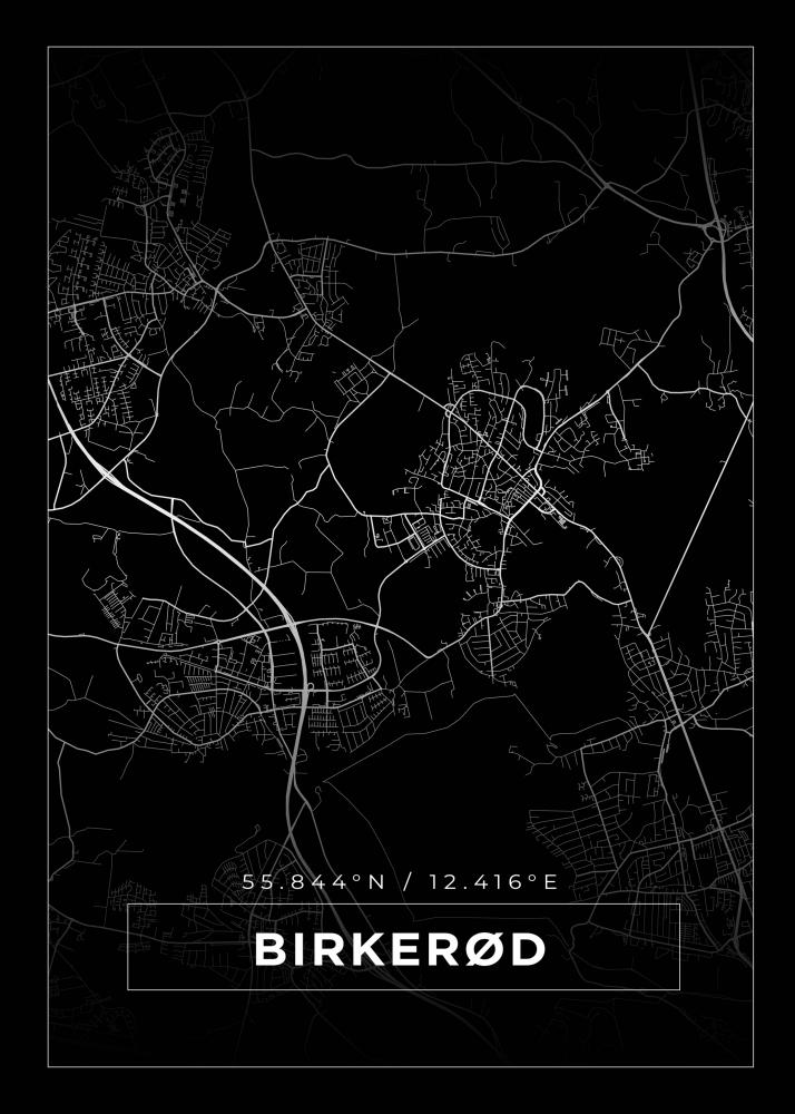 Kartta - Birkerd - Musta Juliste