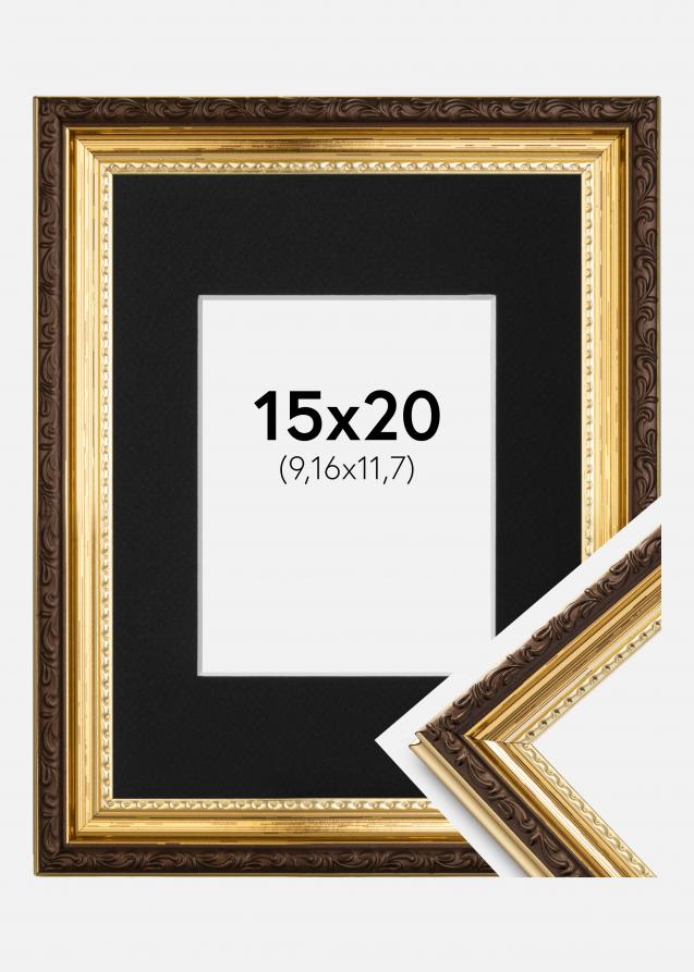 Kehys Abisko Kulta 15x20 cm - Paspatuuri Musta 4x5 tuumaa (10,16x12,7 cm)