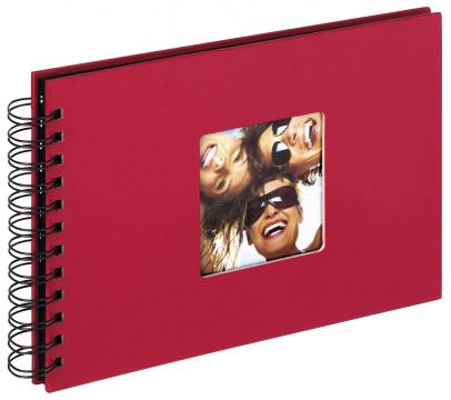 Fun Kierrealbumi Punainen - 23x17 cm (40 Mustaa sivua / 20 lehteä)