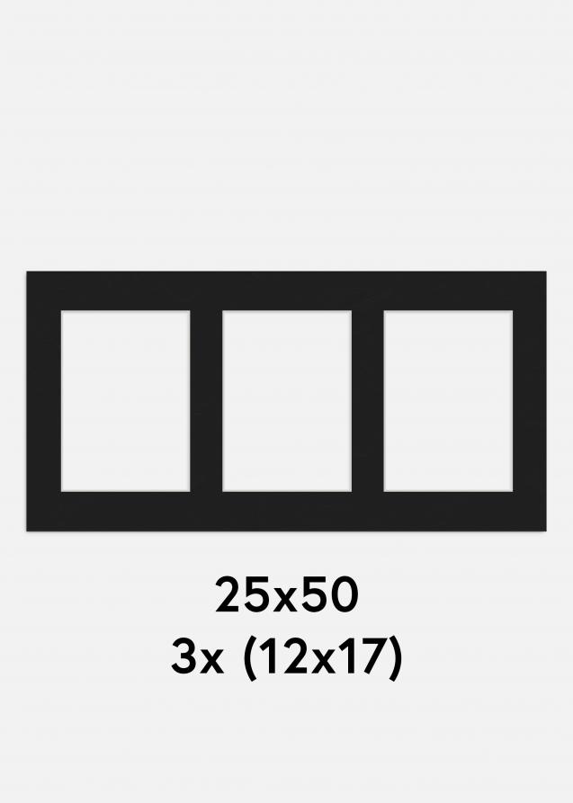 Paspatuuri Musta 25x50 cm - Kollaasi 3 kuvalle (12x17 cm)