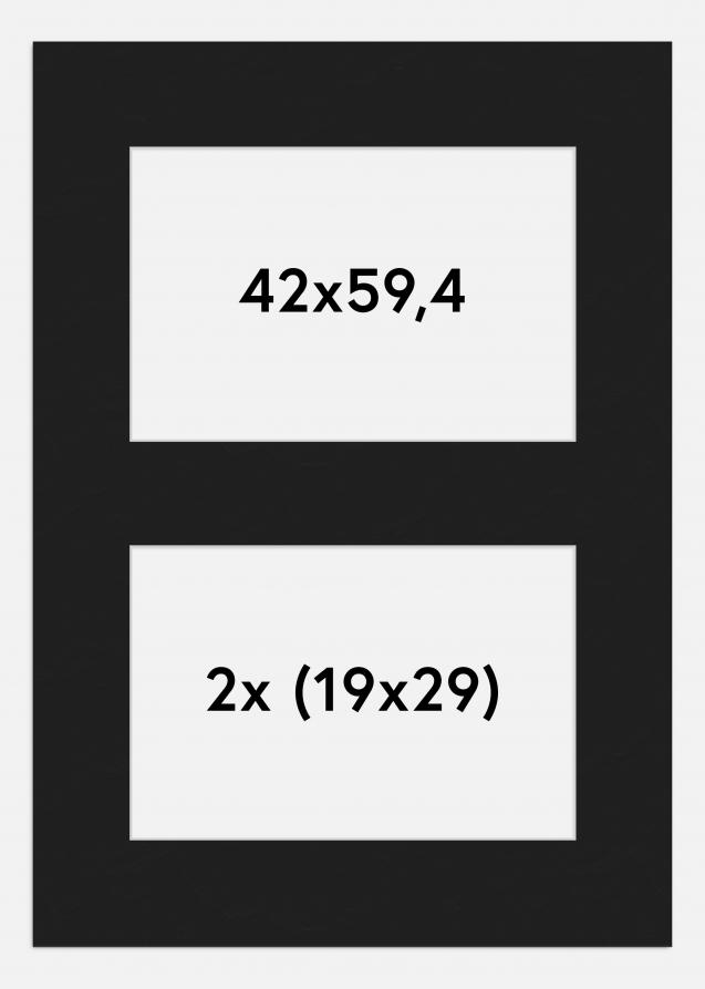 Paspatuuri Musta 42x59,4 cm - Kollaasi 2 kuvalle (19x29 cm)