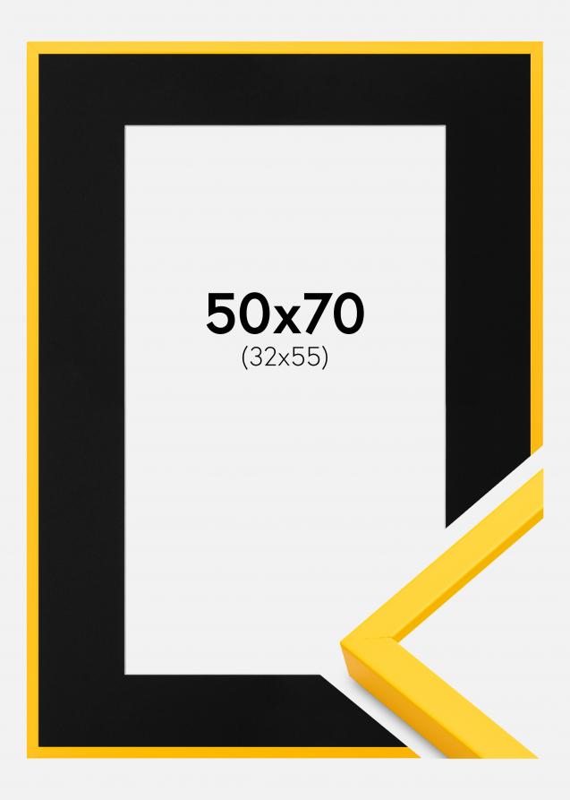 Kehys E-Line Keltainen 50x70 cm - Paspatuuri Musta 33x56 cm
