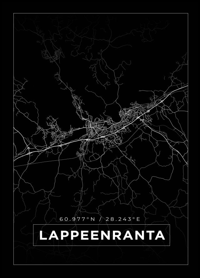 Kartta - Lappeenranta - Musta Juliste