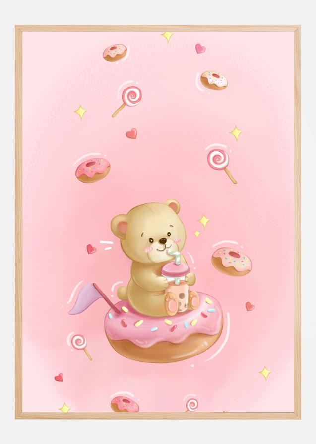 Teddy Bear and Donut cake Juliste