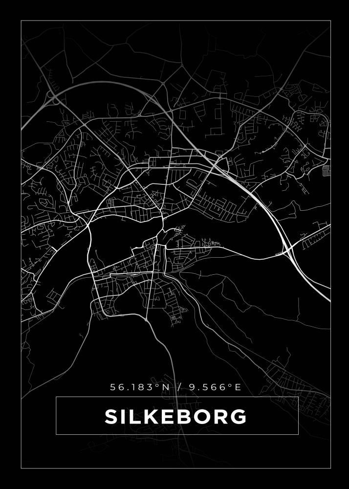Kartta - Silkeborg - Musta Juliste