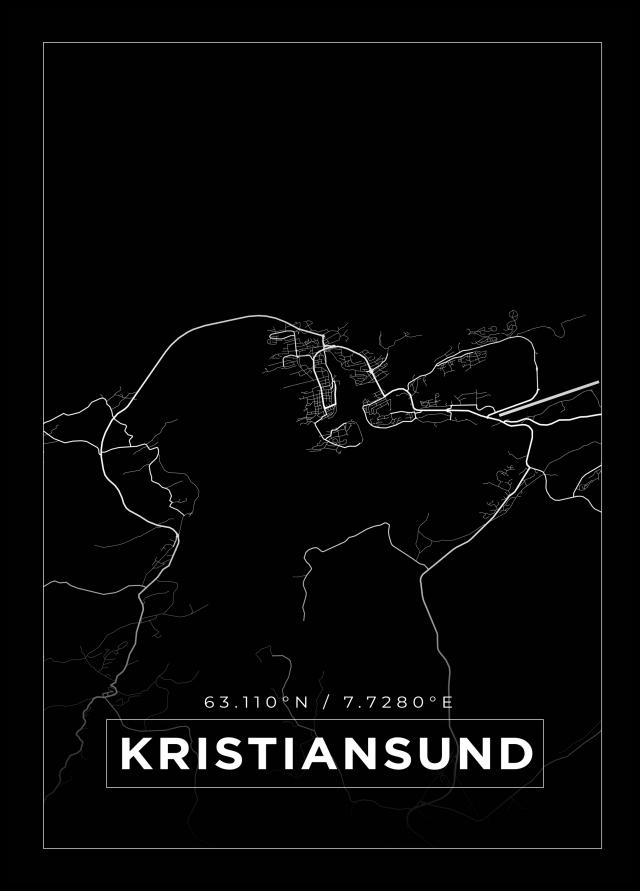 Kartta - Kristiansund - Musta Juliste