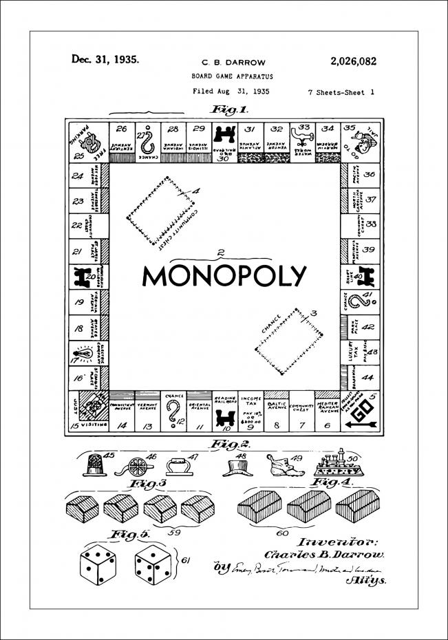 Patenttipiirustus - Monopoly I Juliste