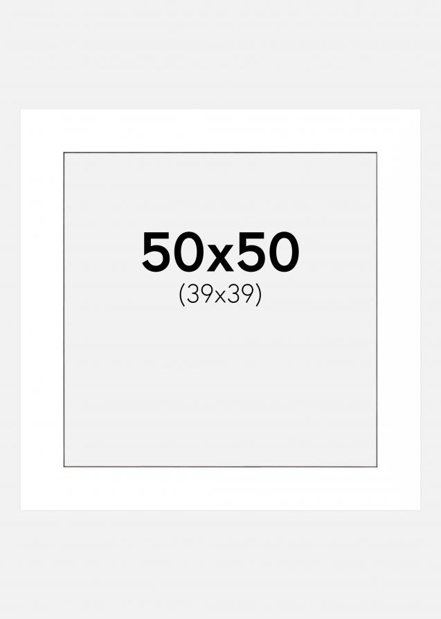Paspatuuri Valkoinen (Musta keskus) 50x50 cm (39x39 cm)