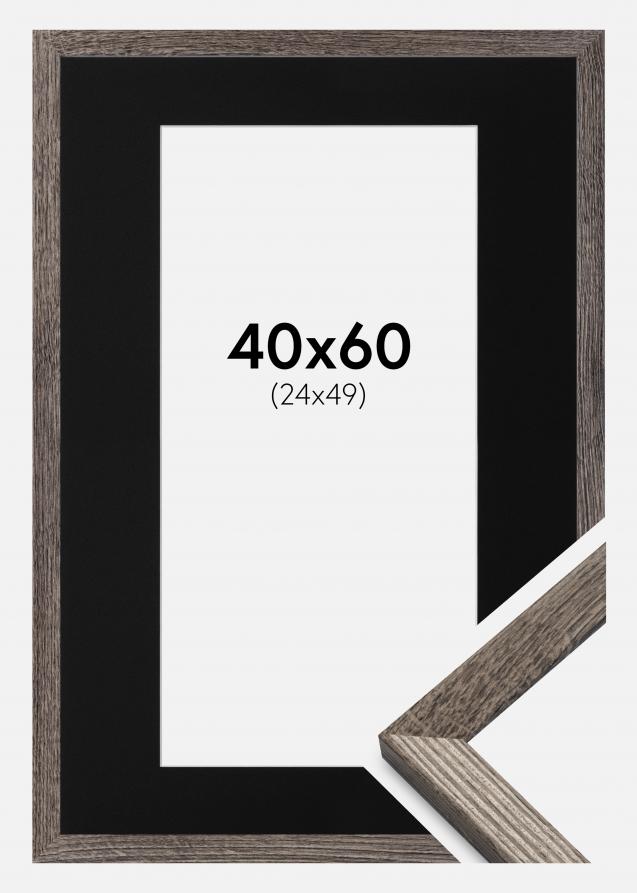 Kehys Fiorito Saksanpähkinä 40x60 cm - Paspatuuri Musta 25x50 cm