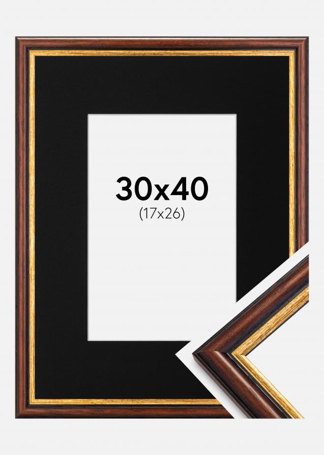 Kehys Siljan Ruskea 30x40 cm - Paspatuuri Musta 18x27 cm