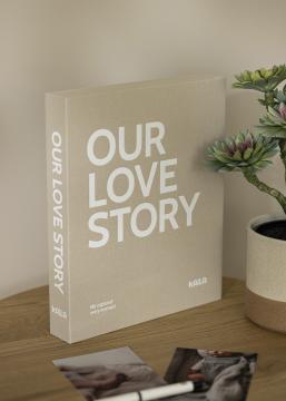 KAILA OUR LOVE STORY Grey - Coffee Table Photo Album (60 Mustaa sivua)