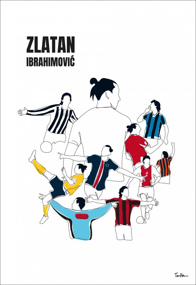 History Of Zlatan With Name And-Colours Juliste