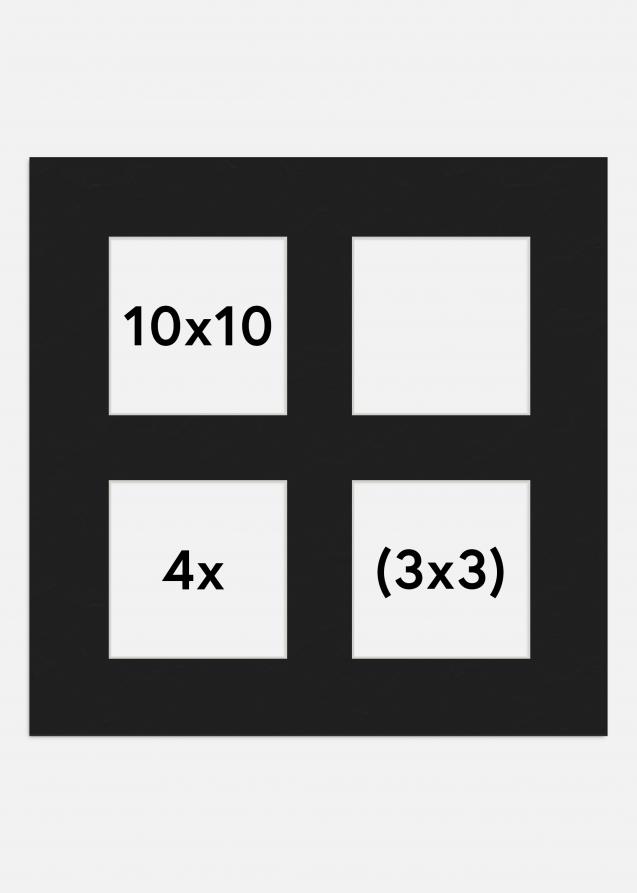 Paspatuuri Musta 10x10 cm - Kollaasi 4 kuvalle (3x3 cm)