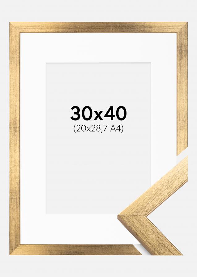 Kehys Stilren Kulta 30x40 cm - Passepartout Valkoinen 21x29,7 cm (A4)
