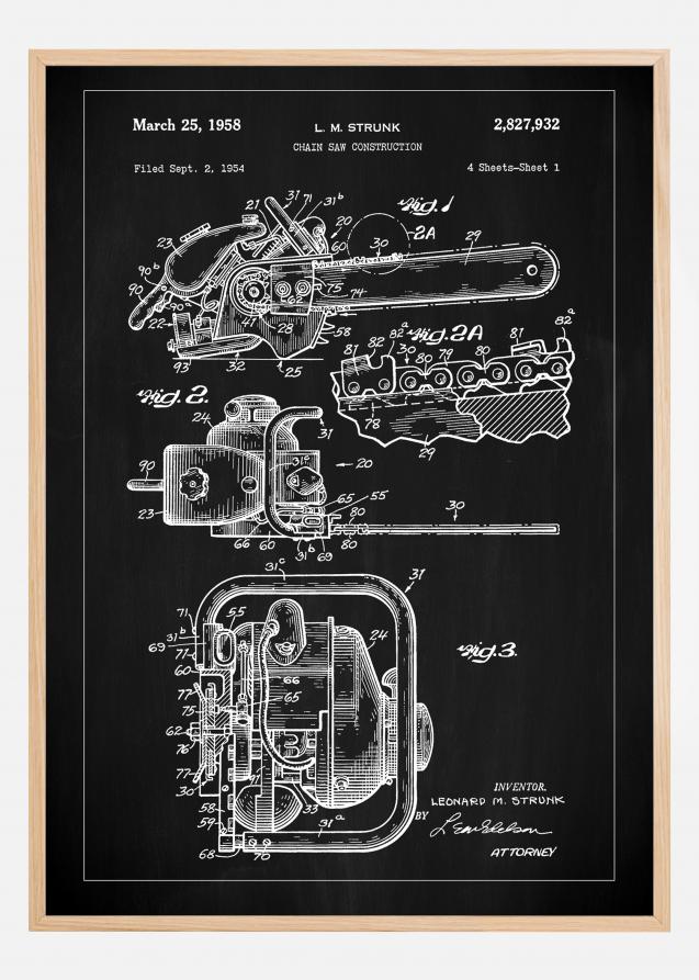 Patent Print - Chain Saw - Black Juliste