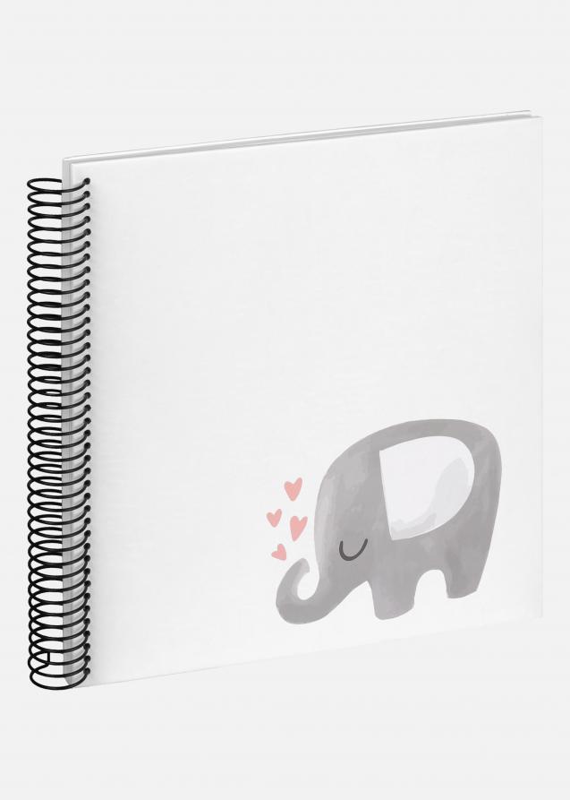 Baby Elephant Hearting Kierrealbumi Valkoinen - 24x24 cm (40 Valkoista sivua)