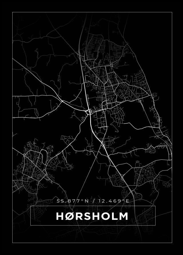 Kartta - Hørsholm - Musta Juliste