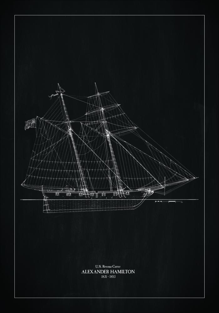 Liitutaulu - Laiva - USRC Alexander Hamilton Juliste
