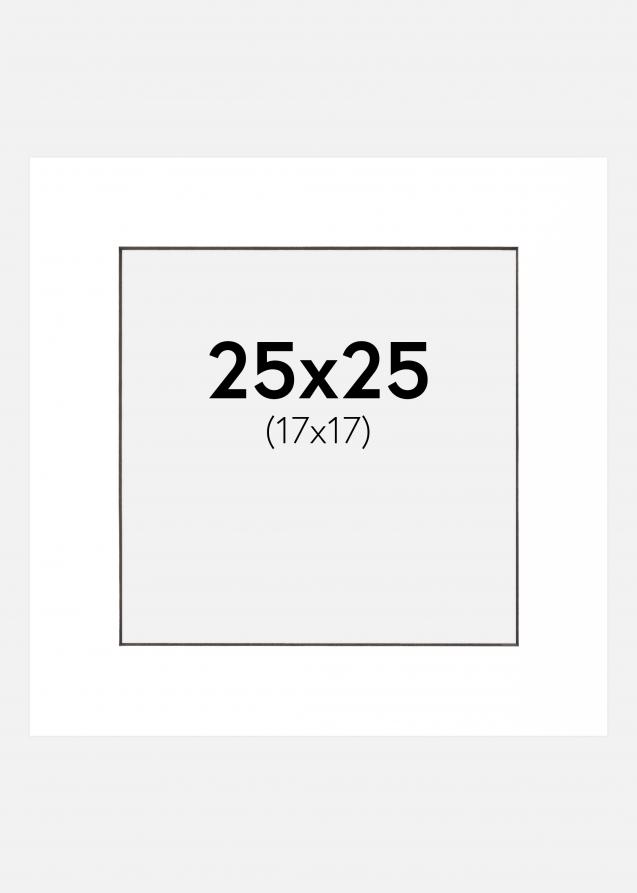Paspatuuri Valkoinen (Musta keskus) 25x25 cm (17x17 cm)